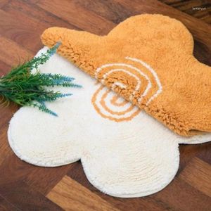 Carpets Ins Nordic Door Mat Salle de bain Anti-slip Mats de sol Salon Douce décoratif Tapis fleur Forme Machine Washable Tapis