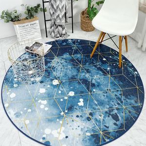 Tapijten Ins Nordic Modern multifunctioneel ronde haarloos tapijt Woonkamer Computerstoel Hangmand Mat Chenille Non-slip Tapijt