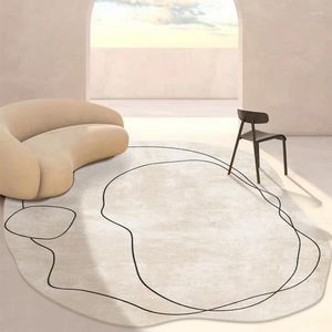 Alfombras Estilo Ins Irregular para decoración de sala de estar, alfombras decorativas para dormitorio, alfombra de pelo corto, alfombra antideslizante para el hogar