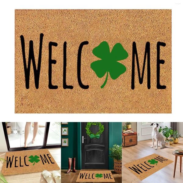 Carpets Irish Day Floor Mats Holiday Welcome Door Polyester Couvertures et lance une couverture d'hiver