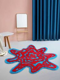 Tapis irréguliers funky abstrait espace tapis pour le salon chambre salle de bain duvet art du tapis psychédélique hippie en peluche