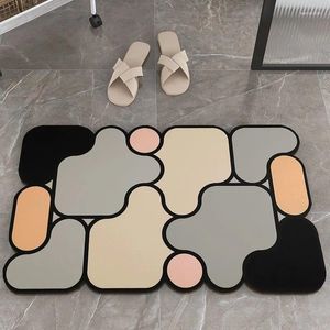 Tapijten onregelmatige puzzel tapijt abosrbent water niet -slip vloermat badkamer slaapkamer tapijt zachte kussen douchetoilet portier portier home decor kussen