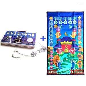 Carpets Islamic Interactive Prayer tapis tapis musulman pour les enfants adorer salat Salat Musallah Praying Mats Electronic Digital Encein de haut-parleurs DH3PY