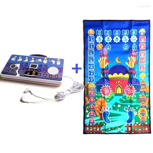 Tapis Tapis de prière interactif islamique Tapis musulman pour enfants culte Salat Musallah Tapis de prière électronique numérique haut-parleur boîte enfant