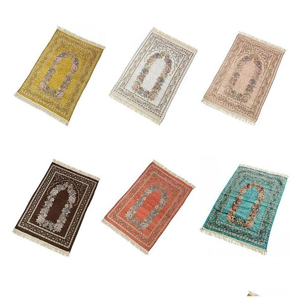 Tapis Islamique Musulman Tapis De Prière Tapis Rectangar Tapis Imperméable Prières Tapis Home Wear Ramadan Coton Doux Couverture Drop Delivery G Dhbxy