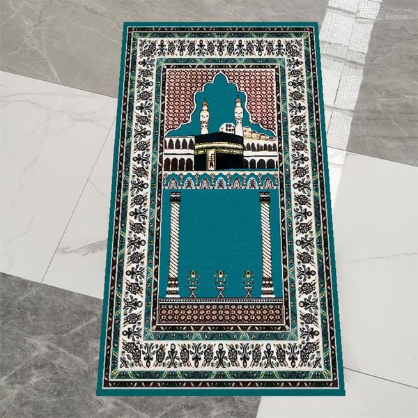 Alfombras Adoración Islámica Oración Musulmana Alfombra Antideslizante Habitación Estera Cocina Piso Dormitorio Tapis 80 120cm