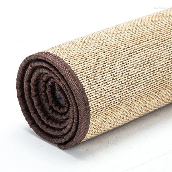 Tapis Tapis de sol japonais en bambou, grand rectangle, 150x180cm, matelas portable, tatami, tapis de styliste en soie