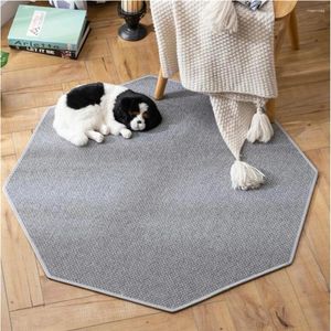 Tapis japonais octogone tapis rond tapis de sol coton lin tissé zone bébé chambre jouer tente tapis tapetes pour chambre à coucher salon