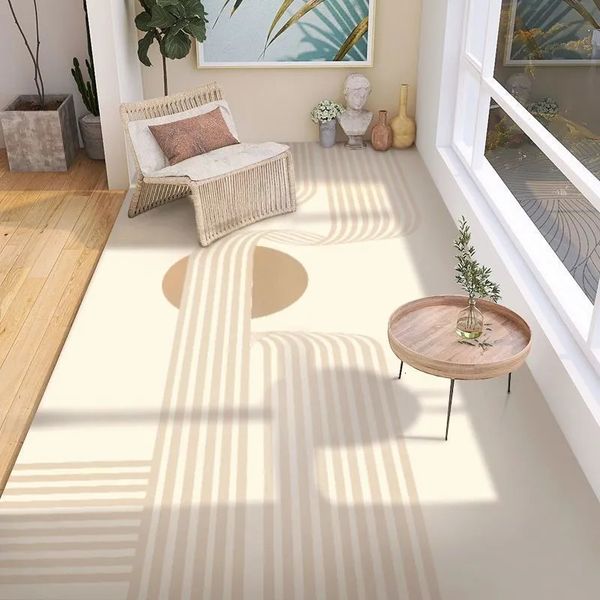 Tapis Style japonais imperméable à l'eau balcon en cuir tapis maison grande surface tapis cuisine résistant à l'huile PVC découpable tapis de porte antidérapant 230928