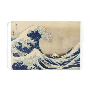Tapis japonais tsunami tapis de porte confortable tapis tapis tampon tampon de pied vague océan mer classique traditionnel vintage hanche cool