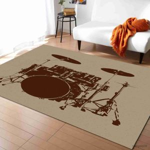 Tapijten Jazz Drum Muziekapparatuur Tapijt voor Woonkamer Home Decor Sofa Tafel Grote Karpetten Slaapkamer Nachtkastje Voetkussen Kantoor Vloermat R230725