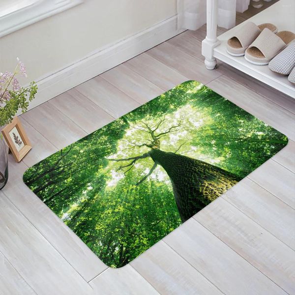 Carpets Jungle Forest Green Tree Bath Bath Bath Mat tapis baignoire de baignoire de sol de salle de douche