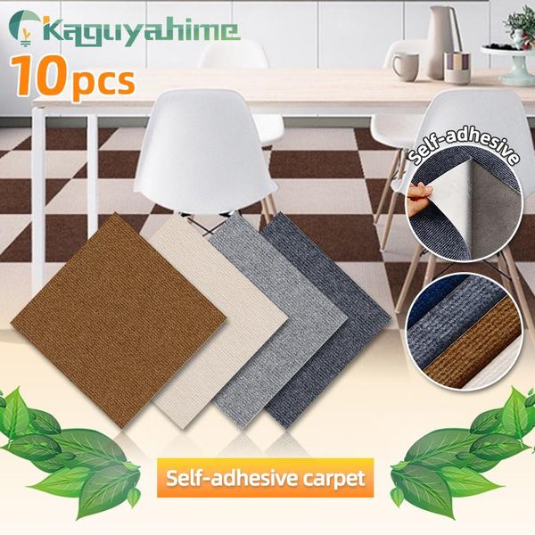 Tapis Kaguyahime 10pcs Sol Auto-adhésif Carré 30x30cm Peel et Stick Autocollant amovible pour DIY Home Ameublement Carreaux muraux