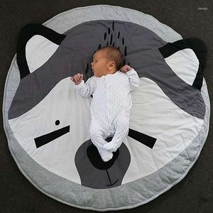 Tapijten kawaii dierenprint koala panda ronde katoenen tapijt zacht slapende baby speelmatten activiteiten kamer decoratie