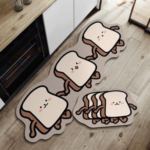 Alfombras kawaii pan de osito esterilla de cocina antifouling antifouling casa sostenga de alfombra baño sin deslizamiento de entrada tapis tapis