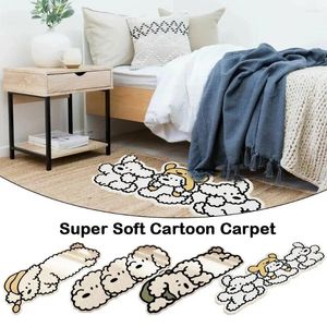 Carpets kawaii dessin animé chien en peluche moelleuse moquette rrégulaire de chevet de chevet non glipt
