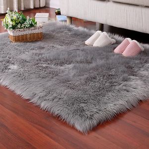 Tapis KELOSICI Longue Peluche Laine Artificielle Tapis Lit Chambre ACCUEIL Canapé Moderne Tapis Doux Salon Fenêtres Fourrure Tapetes Personnalisé