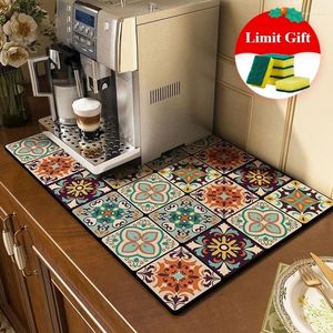 Carpets Cuisine Plat Drying tapis absorbant Drain Tapes de coussinets Coffee Boot Bottle Placemat Table Vole Alfombra Tapis Cuisine