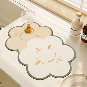 Tapis de cuisine de cuisine tapis absorbant Plotte de séchage de tampon de fleur de fleur pavé de comptoir de protection contre-tops.