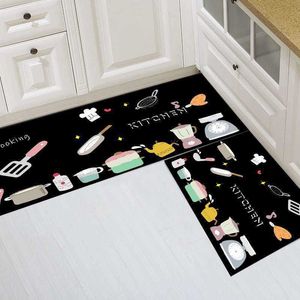 Tapijten keukenvloer mat waterdicht en oliebestendige lange strip absorberende voet geometrische abstracte deur H240517