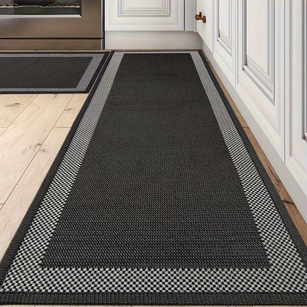 Tapis de cuisine tapis et tapis de coureur de coulins sans dérapage à plancher devant le couloir de la buanderie de lavabo 17 