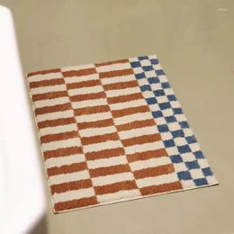 Tapis coréen Style peluche grilles impression tapis pour salon tapis moelleux tapis chambre tapis de sol paillasson esthétique décor à la maison