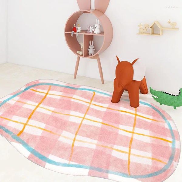 Tapis coréens mignon moelleux moelleux lucrot moelleux de chambre peluche fille rose rose tapis salon décor de salon