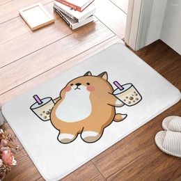 Carpets Lazy Shiba aime Boba!Paillasson tapis tapis tape tootpad baignoire polyester absorbant d'entrée de cuisine