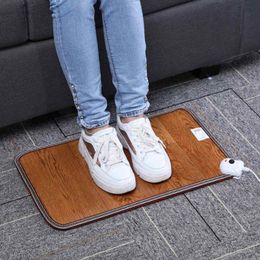 Tapis en cuir chauffant tapis de pied 3 motifs plus chauds coussinets électriques pieds jambe tapis Thermostat chauffage outils bureau maison tapis