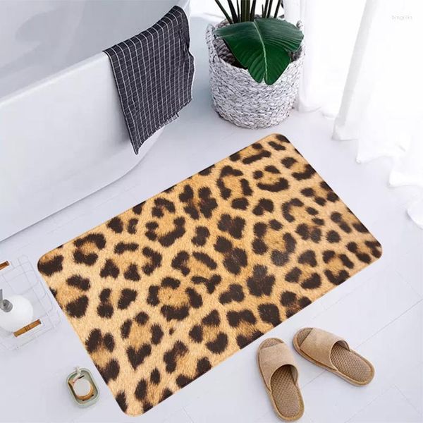 Alfombras Leopardo Poormat sin deslizamiento y estera lavable Decoración de la alfombra de moda