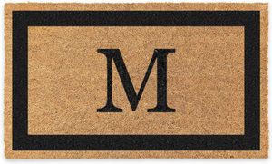 Carpets Lettre M avec boîte noire Tapis de sol marron classique