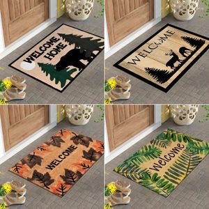 Carpets Lettre bienvenue Mat de porte Home Mat antidérapant Tapis imprimé Tapis salon Lounge décor du couloir lavable Coupchoir d'entrée extérieur tapis