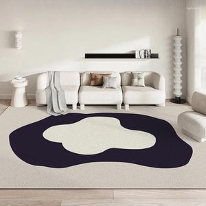 Tapis de luxe léger noir et blanc, tapis de salon, maison complète, couverture de lit, peut être essuyé, tapis de sol en cuir propre