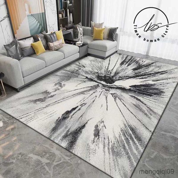 Tapis Lumière Luxe Paysage Tapis Simple Chambre Abstraite Tapis Rayé Salon Tapis Cuisine Tapis Antidérapant Hôtel Décoration Tapis R230802