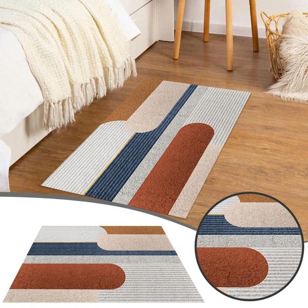 Tapis léger luxe salon tapis simple table basse couverture frais abstrait géométrique commencer avec une couverture softies
