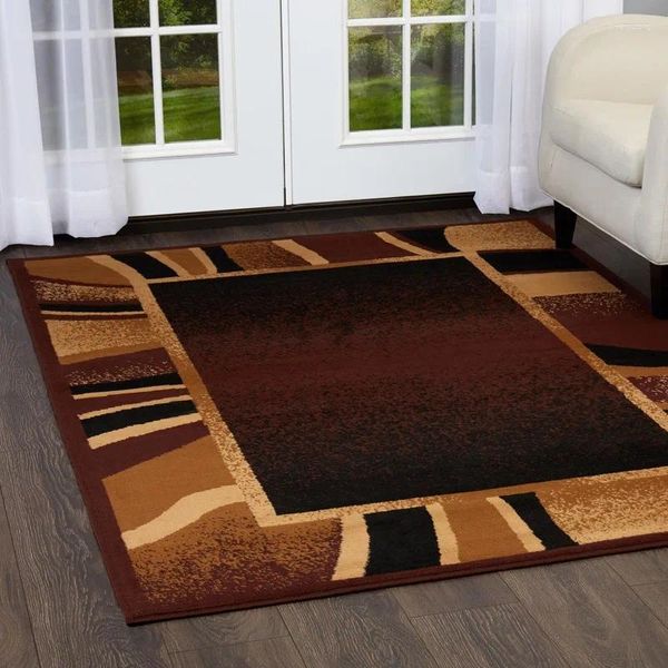 Alfombras sala de estar dormitorio alfombra alfombra alfombra marrón zóbulo fronterizo contemporáneo cojín de sofá seguridad sin deslizamiento de productos de decoración para el hogar