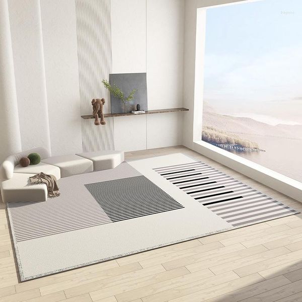 Tapis salon tapis chambre grande surface haut de gamme lumière luxe nordique tapis de sol plein de couvertures de chevet sans lavage tapis