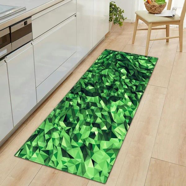 Alfombras Sala de estar Felpudo 3D Geométrico Impreso Alfombra antideslizante Baño absorbente Dormitorio Área de cocina Alfombra Pasillo Alfombras de bienvenida