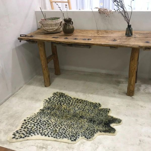 Alfombras sala de estar sin deslizamiento alfombra estera de cocina decoración del dormitorio del dormitorio estampado de leopardo foomat suave silla transpirable cojín