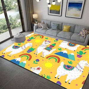 Tapijten lama alpaca gebied tapijten grappig dieren tapijt voor woonkamer portier niet -slip absorberende vloermat kinderen kruipen tapijt fortnitecarpet