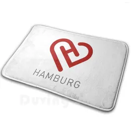 Carpets Logo avec cœur et lettrage Hamburg Carpet tapis tapis tapis Soft Non - Slip Altona Port Idea Souvenir Love Home