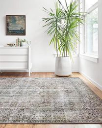 Carpets Loloi Layla Collection Lay-06 Taupe / pierre 9'-0 "x 12'-0" .13 "Haule de zone d'épaisseur Soft Durable Vintage Inspired Disted