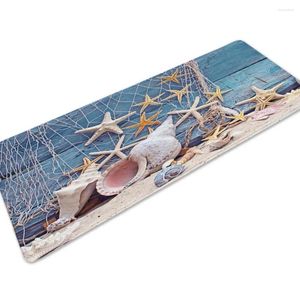 Tapis longs anti-glisser tapis de plage de plage motif de coquille de mer moquette de salle de bain douce de salle de bain carton canapé de tapis 40 120