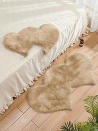 Tapis longs en peluche kaki double coeur carpet chambre de lit de chambre de lit de chambre à coucher couverture circulaire de ménage