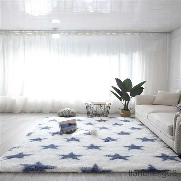 Tapis longs en peluche grands tapis pour salon tapis anti-dérapant carré décor à la maison tapis confortable durable épaississement moelleux tapis R230718