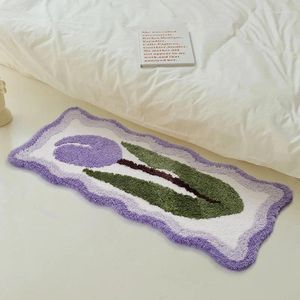 Tapis longs tuftés tulipe chambre tapis tapis moelleux fleuron couloir de tapis de pavé de sol paillass