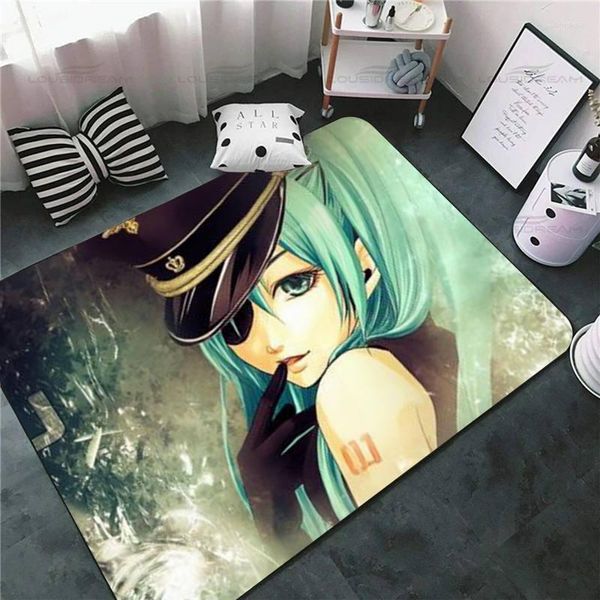 Tapis belle fille de bande dessinée mignon Kawaii Anime Manga rose paillasson tapis pour salon salle de bain cuisine tapis anti-dérapant flanelle tapis