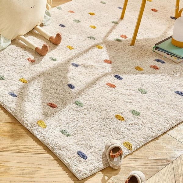 Tapis belle peluche tapis décoration maison chambre d'enfants Anti chute jeu ramper tapis salon chambre grande surface tapis antidérapant