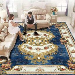 Tapis luxueux Style européen grand pour salon chambre à coucher tapis de luxe décor à la maison tapis El couloir grand tapis de sol Rug196v