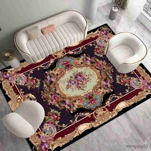 Tapis Tapis floraux européens de luxe pour canapés de salon 2x4m Tapis de grande taille Décoration Tapis de chambre Tapis de sol en flanelle élastique R230802